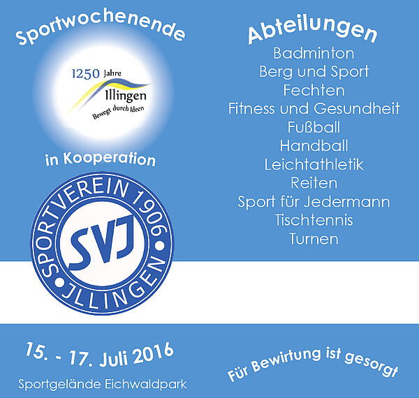 Programmheft Sportwochenende 2016 beim SV Illingen